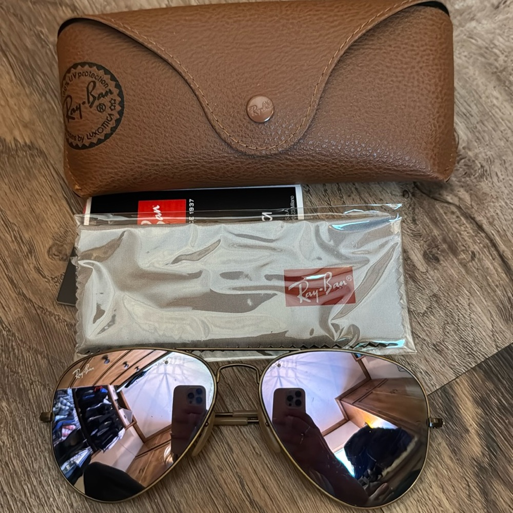 Ray-ban Lilac Mirror Aviator Flash lens  Sunglasses